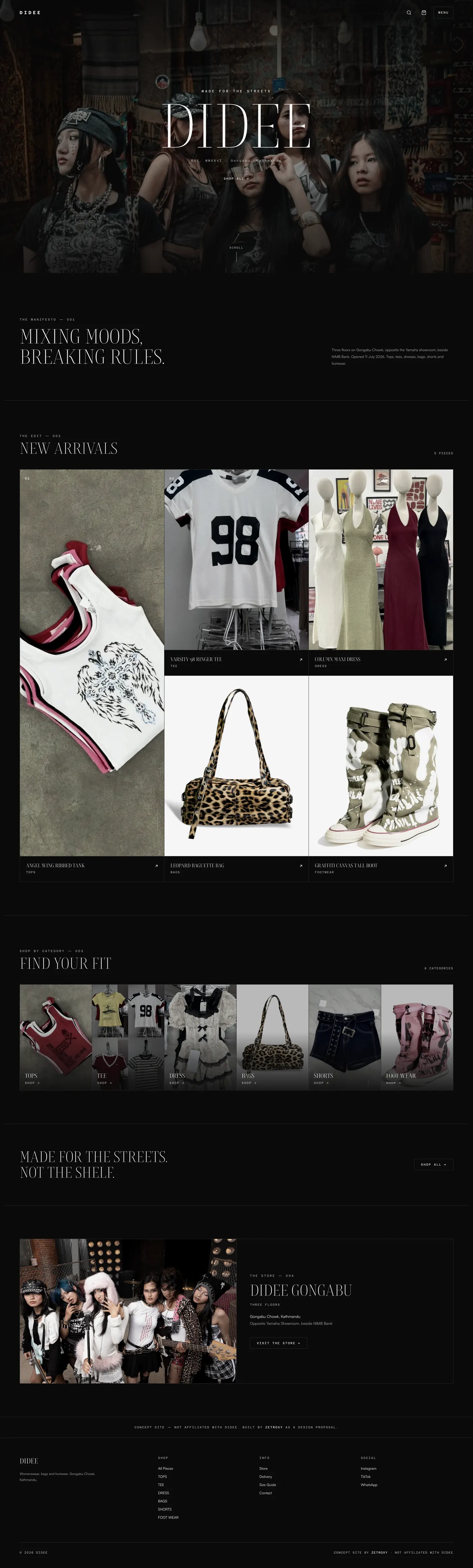 Full height scroll capture of Didee fashion homepage